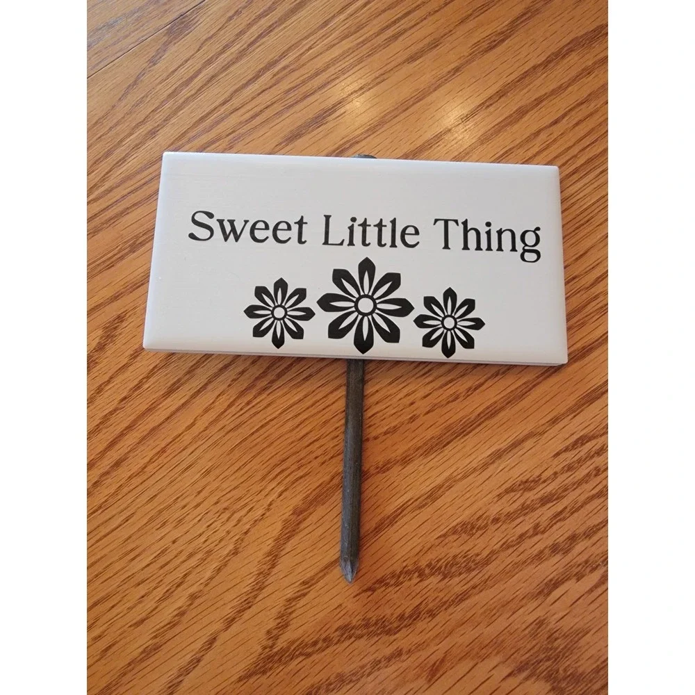 Garden Marker and Plant Sign Handmade Ceramic Tile